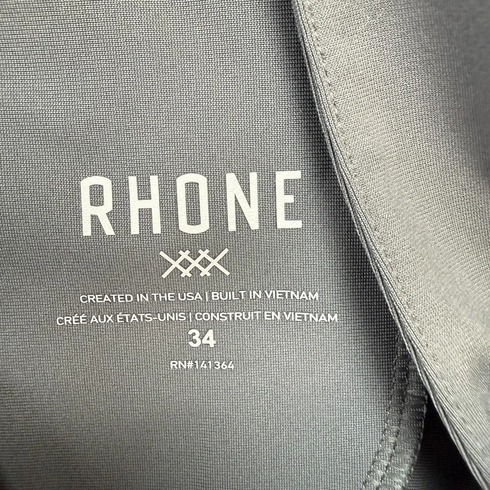 Rhone Commuter Pants Mens 34 Gray Slim‎ Fit Tech Performance Chino Office Golf
